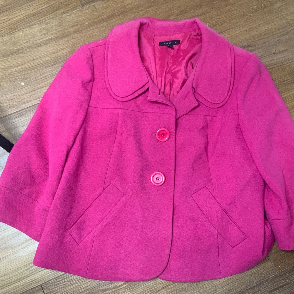 Semantika Pink Blazer Jacket — 3/4 Sleeve